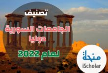 تصنيف الجامعات السورية 2022